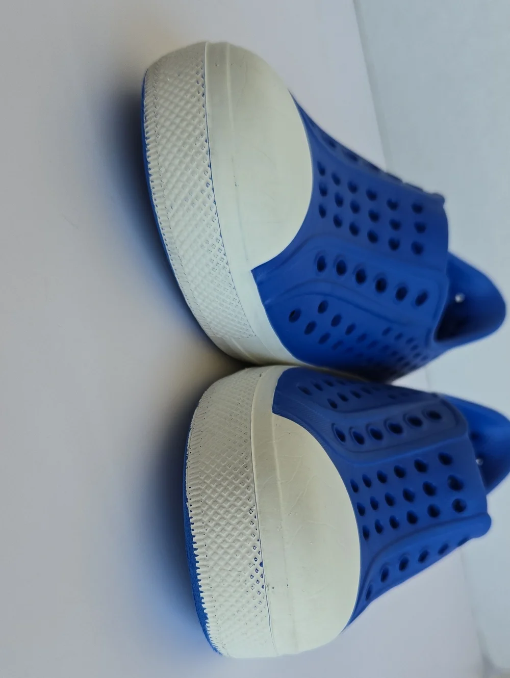 Wonder Nation Blue & White Rubber Water Shoes Slip On Clogs Size 9-10
